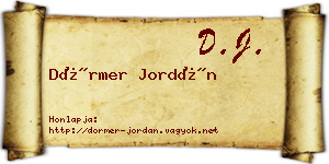 Dörmer Jordán névjegykártya